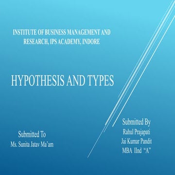 Hypothesis and types