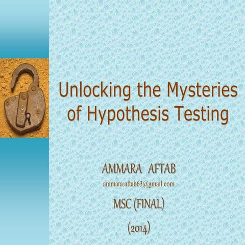 Attractive ppt on Hypothesis by ammara aftab