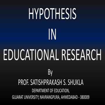 Hypothesis in educational research
