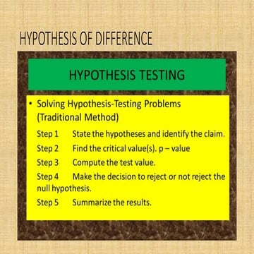 Hypothesis of Difference.power point presentation | PPTX