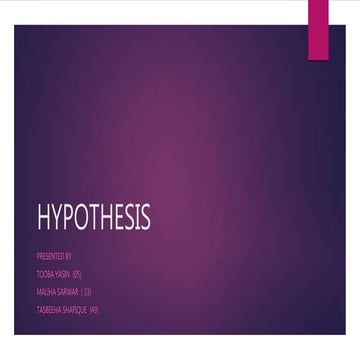 Hypothesis and its types
