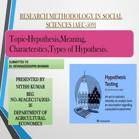 Research Methodology hypothesis testing. | PPT