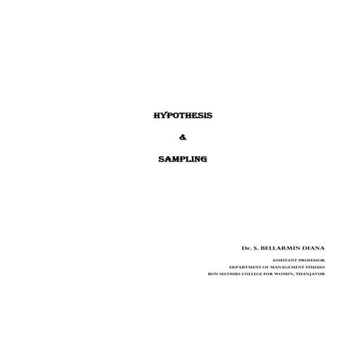 Hypothesis & sampling