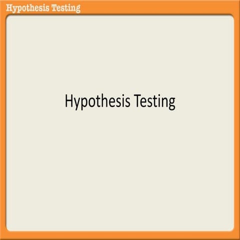 Hypothesis Testing