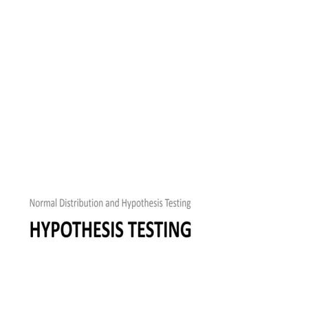 Hypothesis testing