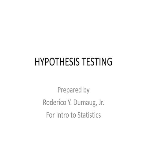 Hypothesis testing