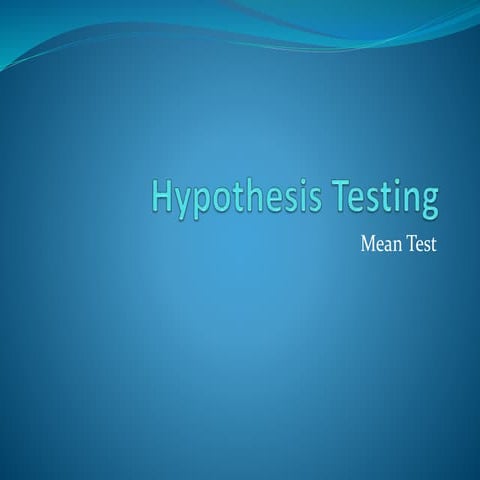 Hypothesis testing