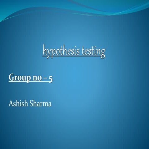 Hypothesis testing