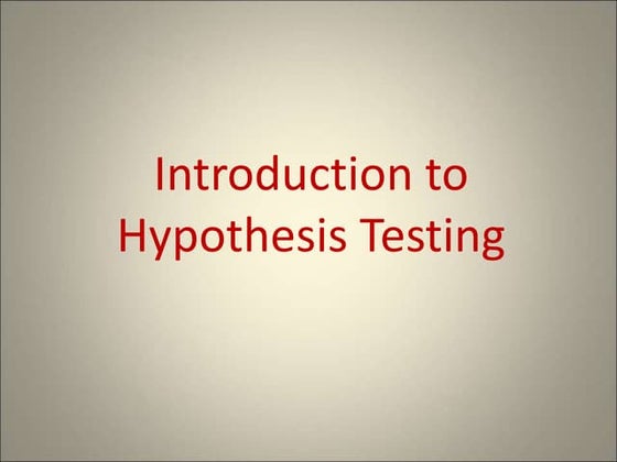 Hypothesis Testing | PPT