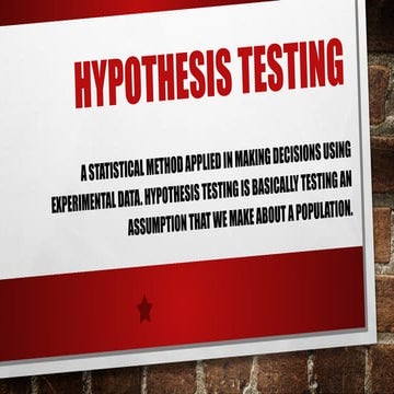 Hypothesis testing (null and alternative hypothesis)