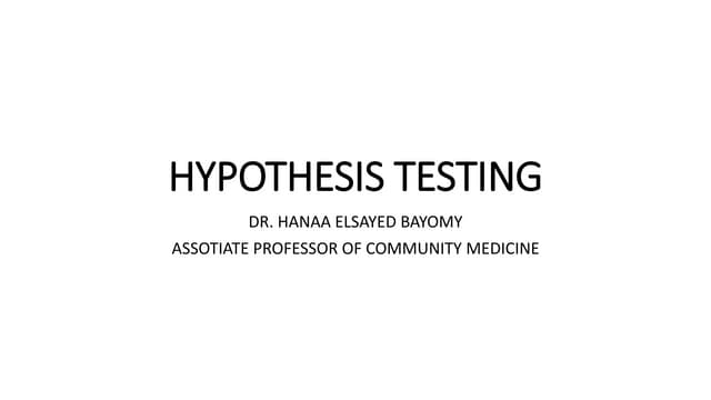 Hypothesis testing1