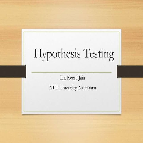Hypothesis testing and parametric test