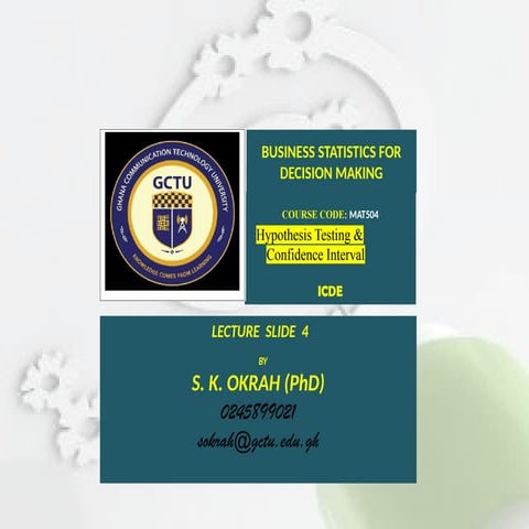 Hypothesis Testing & Confidence Interval.pptx
