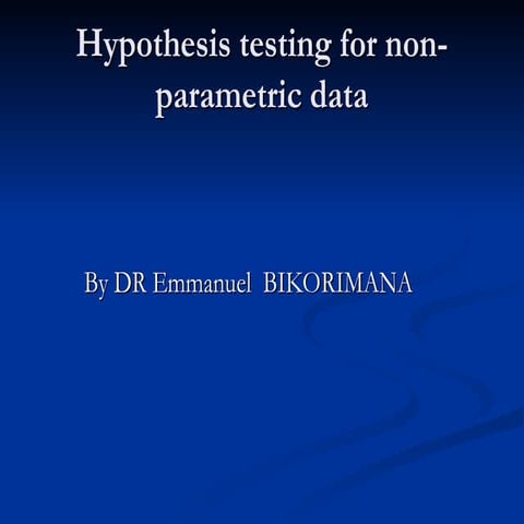 Non parametric tests | PPTX