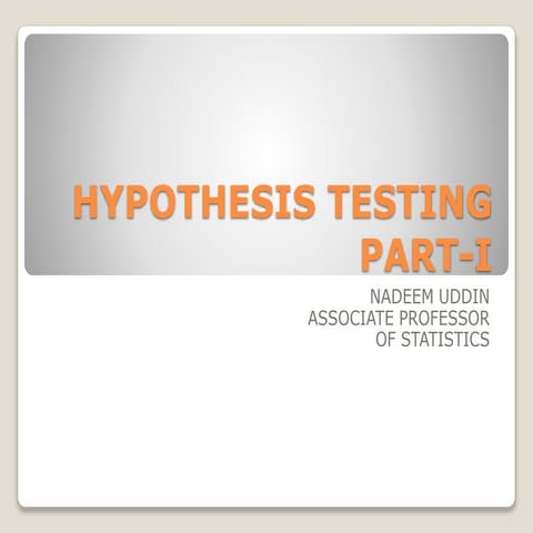 Hypothesis testing part i