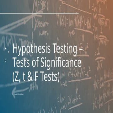 Hypothesis testing tests of significance based on T Z and F tests.pptx