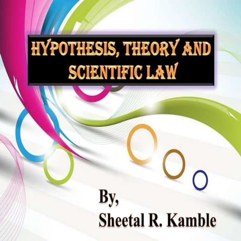 Hypothesis, theory and scientific laws.
