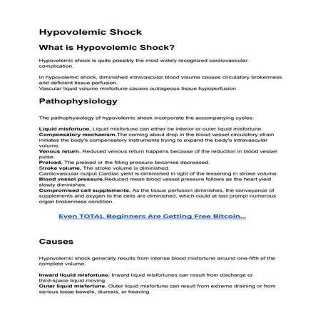 Hypovolemic shock | PDF
