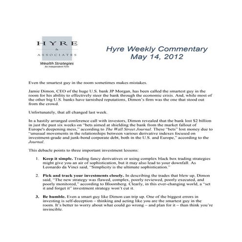 Hyre Weekly Commentary
