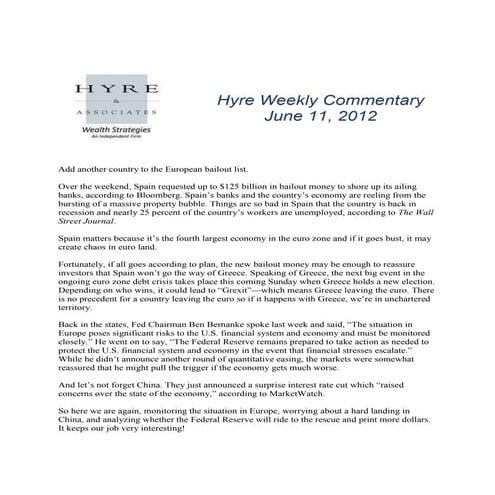 Hyre Weekly Commentary