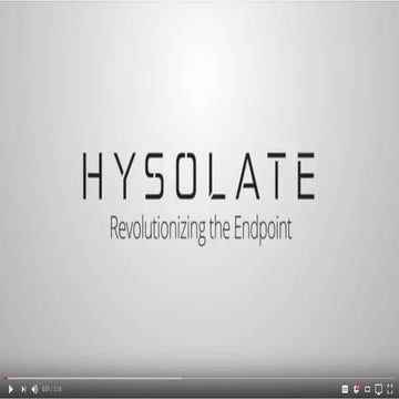 Hysolate Overview