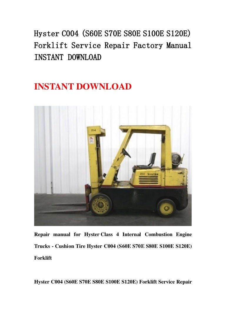 Hyster S50c Forklift Service Manual