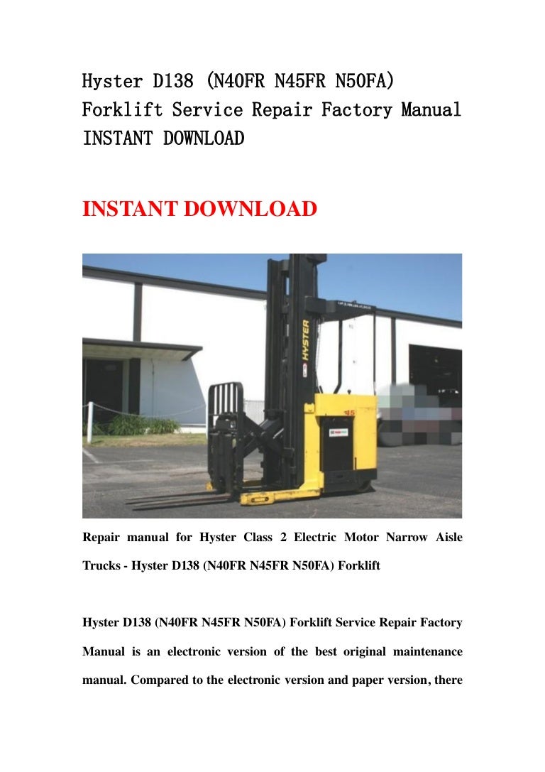 [MNL-8282] Hyster D187 S40 65xm Forklift Parts Manual | 2019 Ebook Library