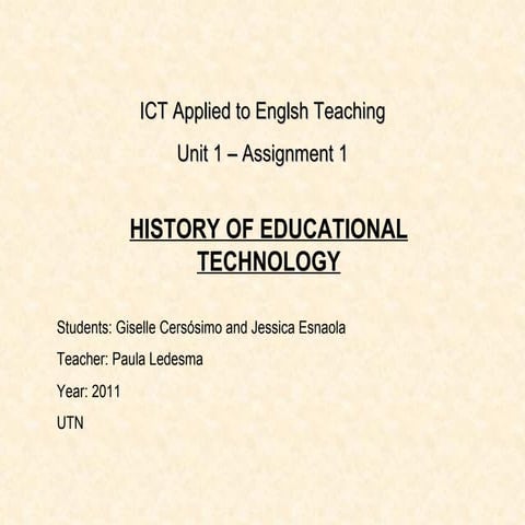 Hystory of educational technology