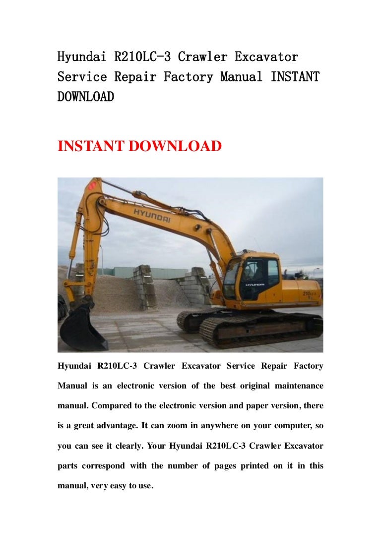 Hyundai R75 7 Mini Excavator Service Repair Workshop Manual