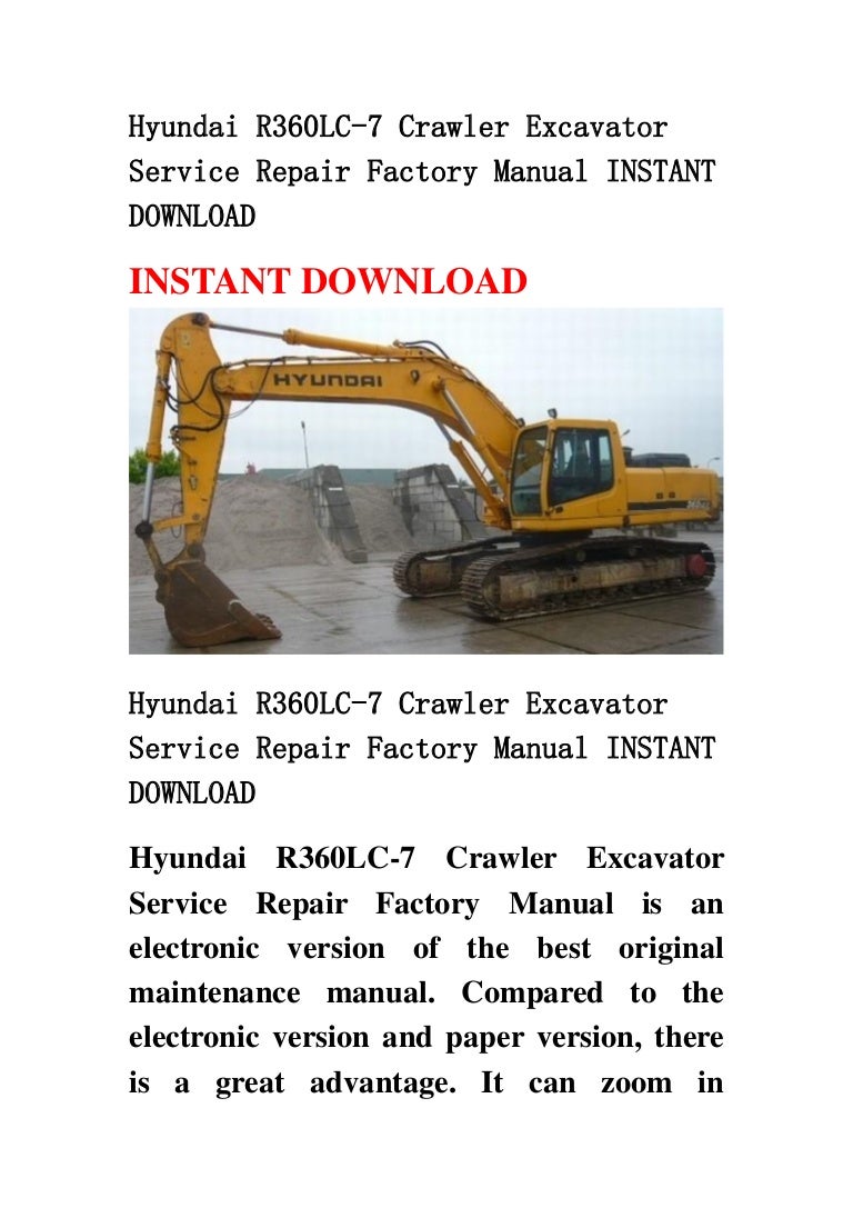 Hyundai R320lc 7 Crawler Excavator Service Repair Factory Manual Instant