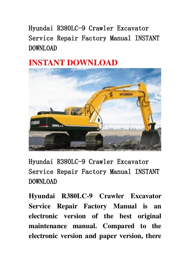 Hyundai R305lc 7 Crawler Excavator Service Repair Manual