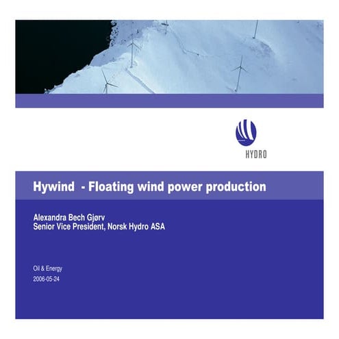 Hywind Floating Wind Power Production