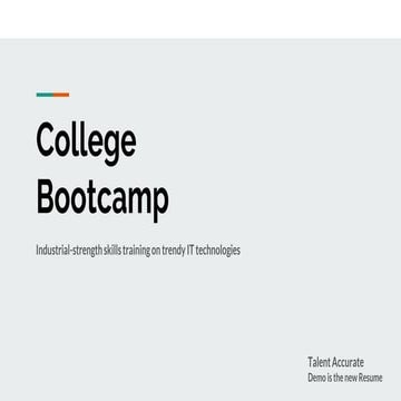 College bootcamp - talent accurate