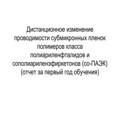 отчет за I год