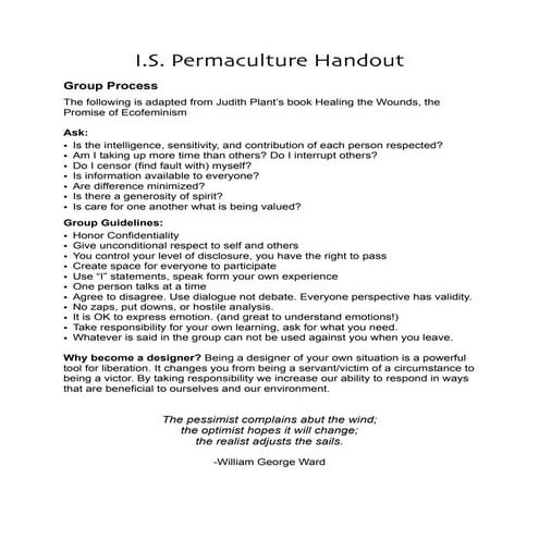 I.S. permaculture handout