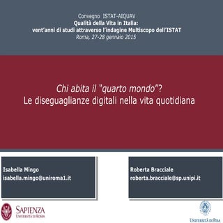 I. Mingo, R. Bracciale - Chi abita ...