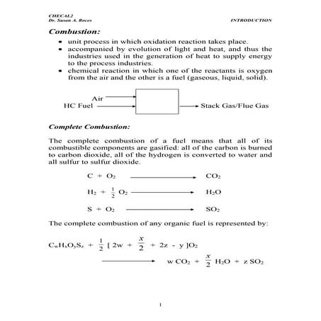Introduction combustion