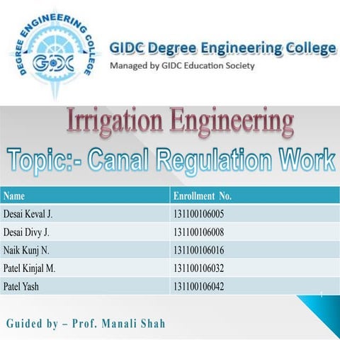 Canal Regulation Work