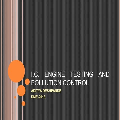 I.c. Engine Testing and Pollution Control