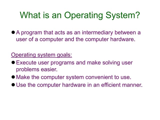 Basics of Operating System