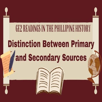 I.B. Distinction of Primary and Secondary Sources.pdf | Internet for ...