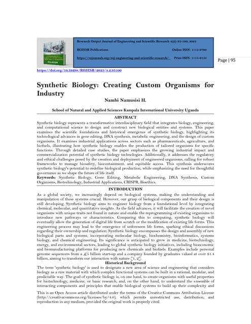 Synthetic Biology: Creating Custom Organisms for  Industry (www.kiu.ac.ug)