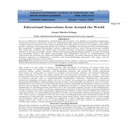 Educational Innovations from Around the World (www.kiu.ac.ug)