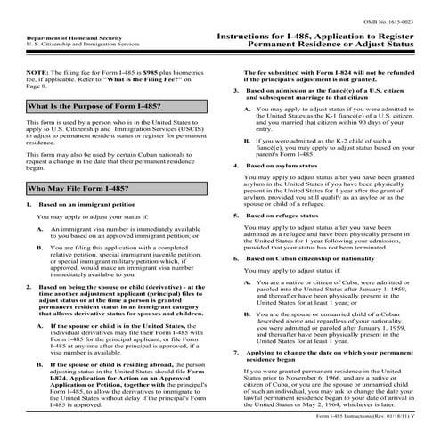 Form I 485 (Scanned) | PDF