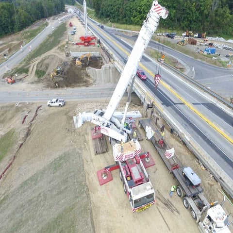 I 70 over SR 0481 Phase 1 Girder Erection Photos