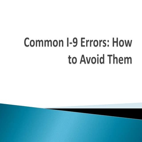 I 9 compliance- how to avoid errors