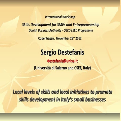 I c - destefanis local skills development in italy