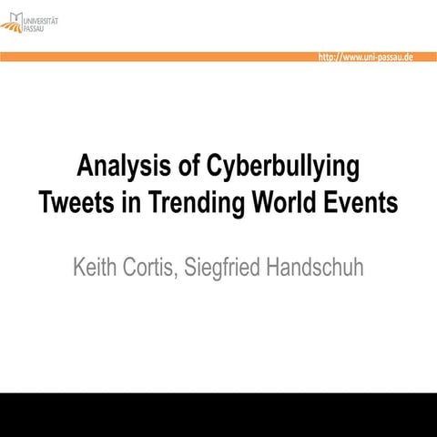 Analysis of Cyberbullying Tweets in Trending World Events