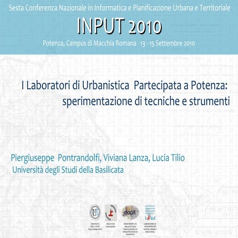 I Laboratori di Urbanistica Partecipata a Potenza: sperimentazione di tecniche e strumenti