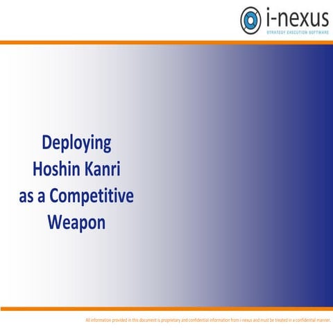 Deploying Hoshin Kanri as a Competitive Weapon